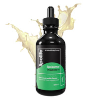 Lipolife Liposomal Vegan Vitamin D3 and Vitamin K2 Liquid - Cherry & Vanilla Flavour. Advanced Nutrient Absorption. Made in the UK. 60 Servings. lipolife LVD1