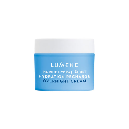 Lumene LUMENE Nordic Hydra [LÄHDE] Hydration Recharge Overnight Cream with Hyaluronic Acid and Oat Pre & Postbiotics, Vegan 50 ml