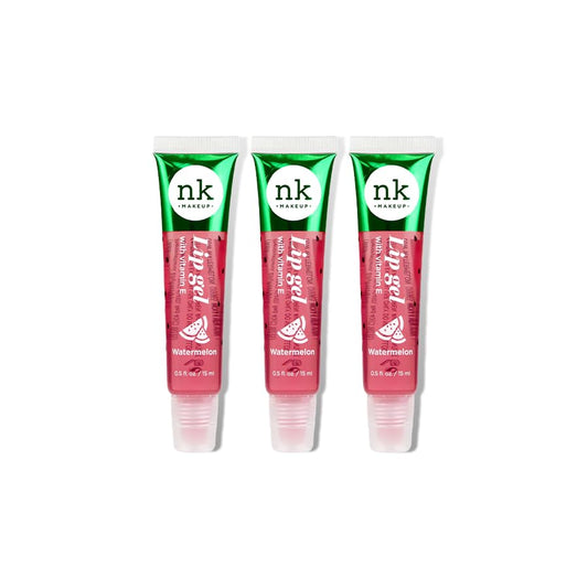 Nicka K NK lip gloss gel 15ml Vitamin E, Shiny, Nourishes, Lip gel (Watermelon, Pack Of 3)