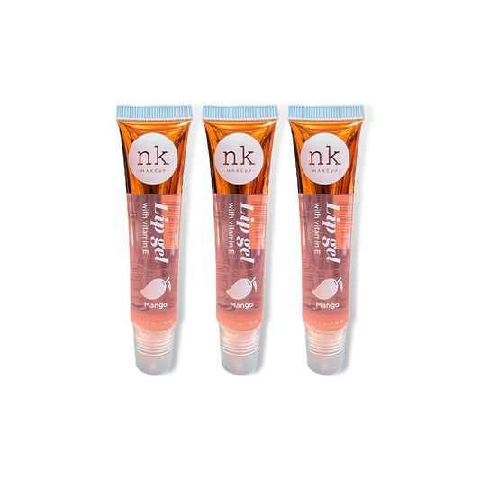 Nicka K NK lip gloss gel 15ml Vitamin E, Shiny, Nourishes, Lip gel (Mango, Pack Of 3)