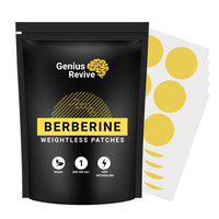 GeniusRevive | Berberine Weightless Patches | Natural Shape & Energy Support | Plant-Powered Blend with Berberine, Vitamins B1-B12, Chromium & Botanicals | 30 Vegan Patches | 1 Month Supply
