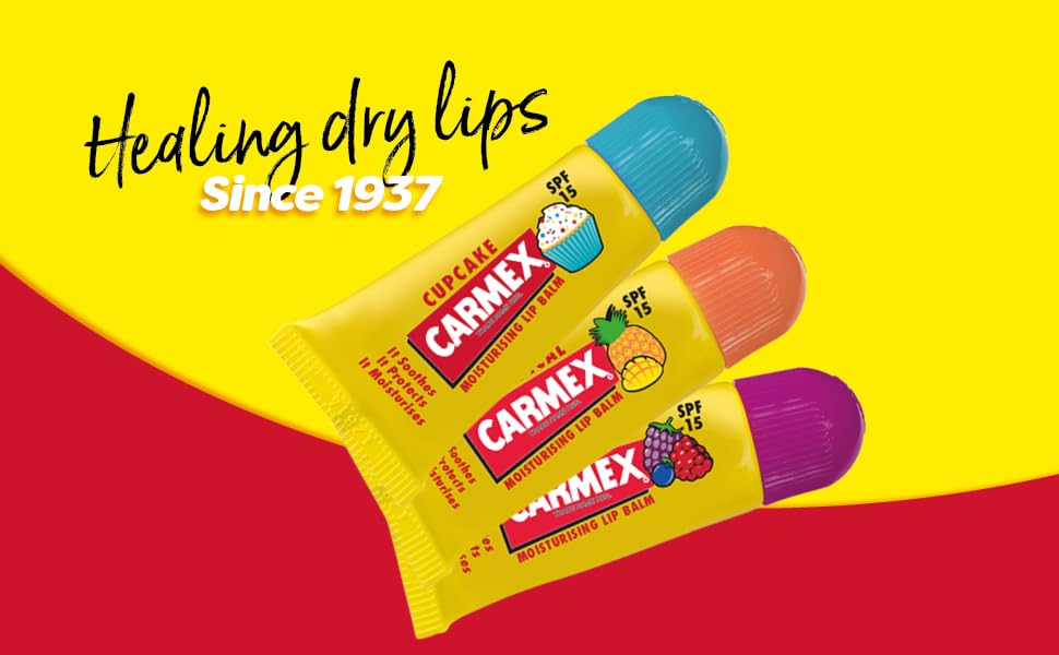 Carmex Minis Scented Lip Balms (Pack of 3 x 5 g each) – Soft, Protected Lips with SPF 15