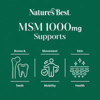 NATURE'S BEST Nature's Best Pure MSM 1000mg Tablets, 120 Tablets