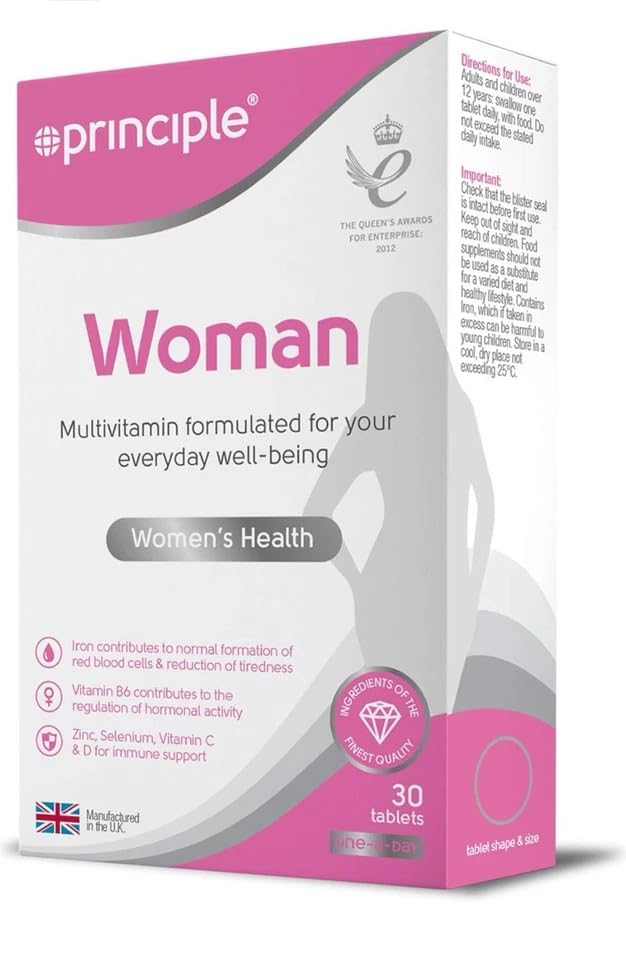 MGL Principle Woman Multivitamin – 30 Tablets | One-A-Day Supplement for Women | with Iron, Folic Acid, Vitamin D & B12 | Supports Energy, Immunity & Hormonal Balance | Made in The UK