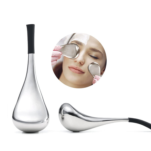 VXDAS Ice Globes for Face and Eyes, Stainless Steel Cryo Sticks, Roller Gua Sha Scarping Tool for Spa Beauty Massage, Facial Skin Care Kits with Storage Case for Puffiness Reducing & Jawline Sculpting
