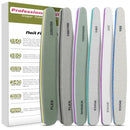 DERSHARA Professional Nail File Set Double Sided Grit 100/150/180/220/240/280/1000/4000 Buffer Emery Board Manicure Tools For Nail Grooming and Styling, Acrylic Gel Nail Buffer File Block Nail Polisher 6 Pcs