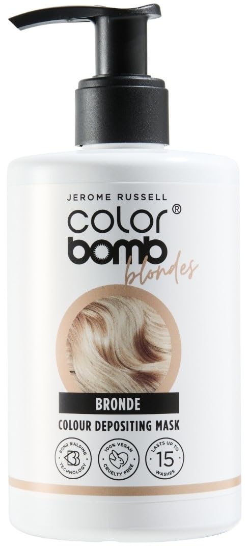 Jerome Russell BRONDE Colour Bomb | Blonde Depositing Hair Mask | Nourishing, Semi-Permanent Colour & Shine Treatment | Vegan & Cruelty-Free | 300ml