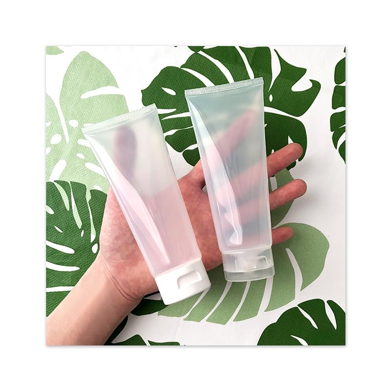 Aspire 4 Pack 3.4 OZ/100 ML Empty Squeeze Tubes Cosmetic Containers with Flip-top Cap-Black