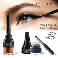 Phoera PHOERA GEL EYELINER LONG LASTING WATERPROOF SMUDGE PROOF 24H MAKEUP 10 SHADE UK (201 WHITE)