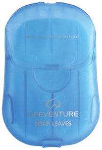 Lifeventure Travel Soap Wash Leaves x50 Foaming Paper Soap Flakes for Home Travel Camping Hiking and Outdoor Activities,Blue