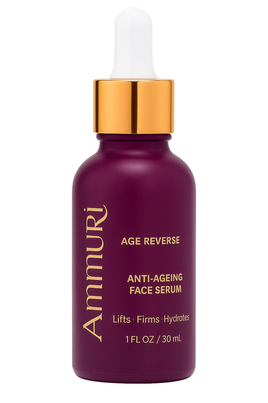 Ammuri Age Reverse Face Serum 30ml | Anti-Ageing Peptide Skincare with Matrixyl 3000, Hyaluronic Acid & Vitamin C | Visibly Plumps Fine Lines & Boosts Radiance | Made in UK