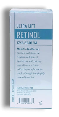 Main ST. Apothecary | Ultra Lift Retinol - Eye Serum | Lightweight Formula for Fine Lines and Dark Circles | 60mL[Super Size]