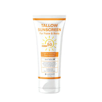 Jardient Beef Tallow Sunscreen SPF 50 with Mineral : Instant Sun Protection-Non Nano Zinc Oxide Sunblock-Beach Jogging Outdoor Sports - 3 Fl oz, 85g