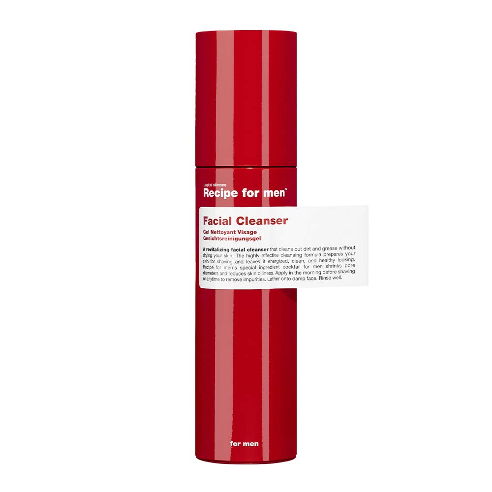 Recipe for Men RECIPE FOR MEN Revitalizing Facial Cleanser: Effective Men's Formula, with Sebustop, Sea Plant Extract & Minerals, 100% Vegan - 100 ml