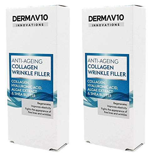 Derma V10 Anti-Ageing Collagen Wrinkle Filler With Hyalauronic Acid, Algae Extract & Shea Butter (2 Pack)