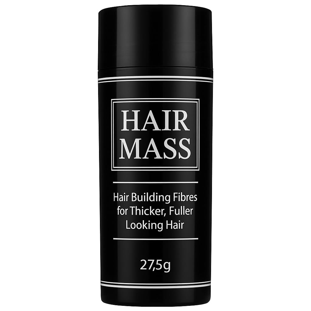 HAIR MASS Hair Mass – Hair Building Fibres for Thinning Hair – Natural & Undetectable Hair Loss Concealer – Wind & Sweat Resistant – 27.5g (Grey)