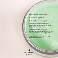 Biotin & Avocado Hair Masque With Shea, Coconut and Argan Oil To Hydrate and Restore | Vegan Hair Masque For Dry Damaged Hair With Natural Ingredients