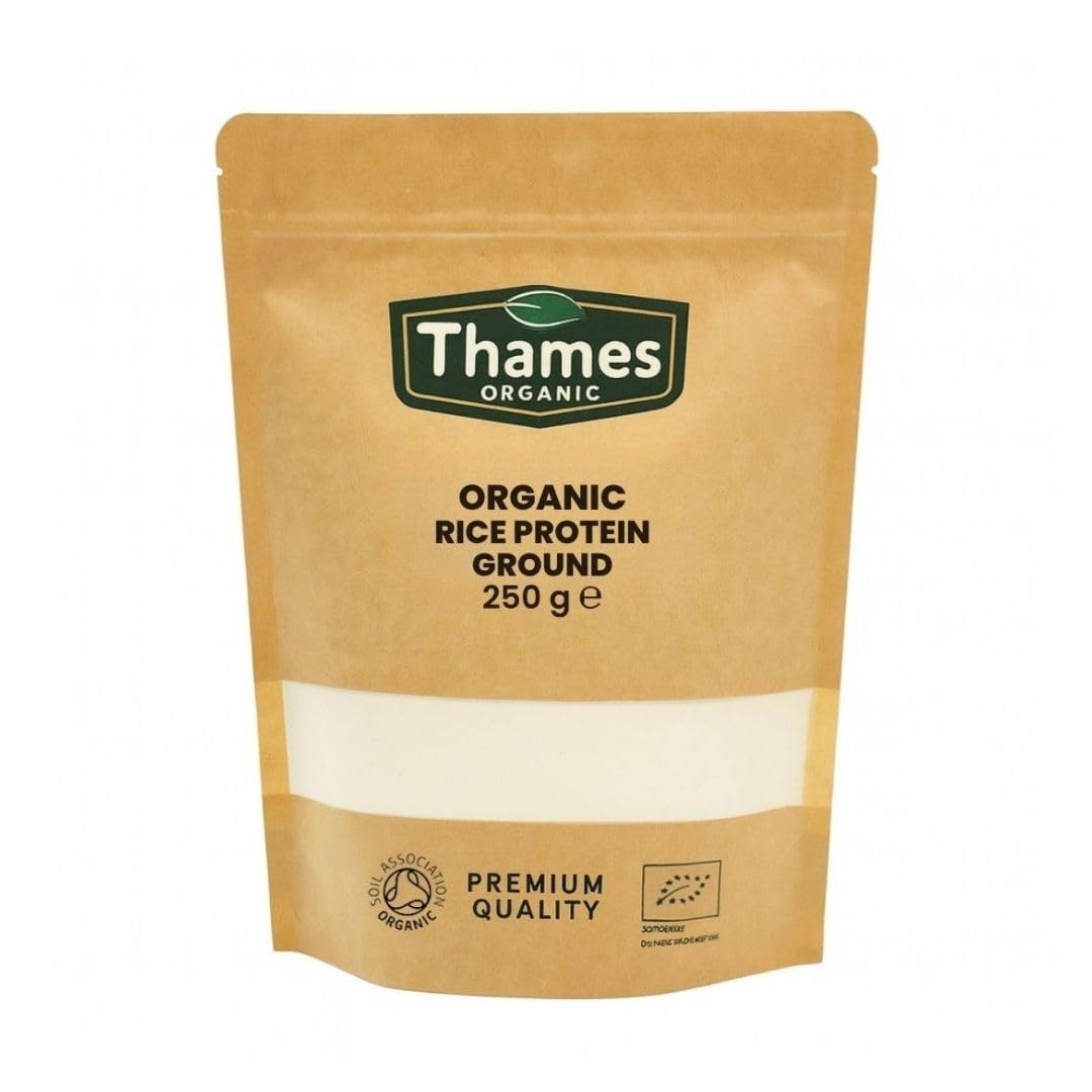 Thames Organic Organic Rice Protein Ground: Premium Plant-Based Protein for Health & Fitness Enthusiasts - Vegan-Friendly 250g