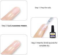 Kanorine® non-acid Gel Power Bond Natural Nail Primer/Acrylic Nails Primer, for all uv/led gel nail polish Bonder Nail Tech Essential Primer no-need-cure0.33oz/ 10mlx1