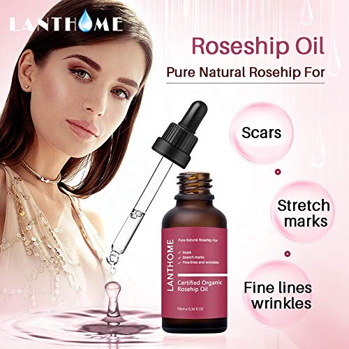 THE ISMA Rosehip Oil for Face, Certified Organic Rosehip Oil, use of Scars, Stretch Marks, Fine lines adn Wrinkes, 10ml