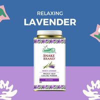 SNAKE BRAND Prickly Heat Cooling Body Powder 140g (Relaxing Lavender, Pack of 2)