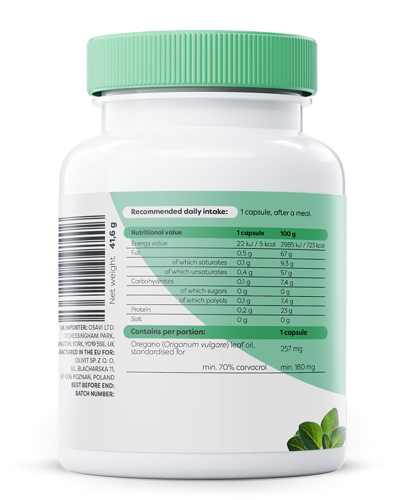 OSAVI Osavi Oregano Oil – 60 Enteric Softgels | Standardized for 70% Carvacrol | Enteric Capsules to Prevent Stomach Irritation