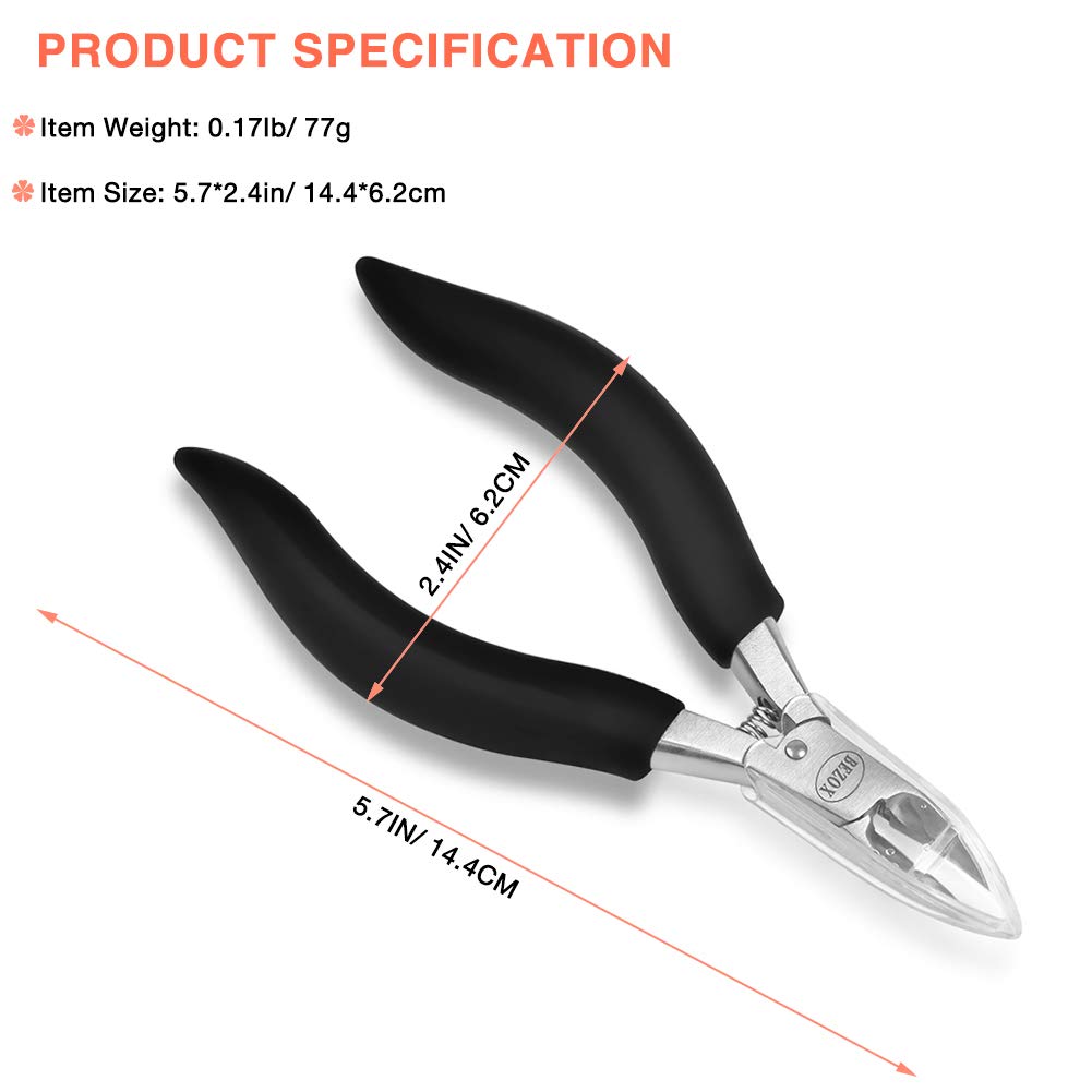 BEZOX Toe Nail Clippers Trimmer for Thick or Heavy Duty Toe Nail Nipper - Thick Fungus Ingrown Fingernail Clipper - with Soft Grip and Metal Gift Boxes
