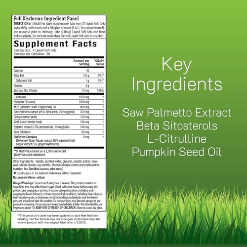 Irwin Naturals Prosta-Strong RED with Nitric Oxide Boosters - Prostate Health Support - Saw Palmetto, Lycopene, Pumpkin Seed & More - 80 Liquid Softgels