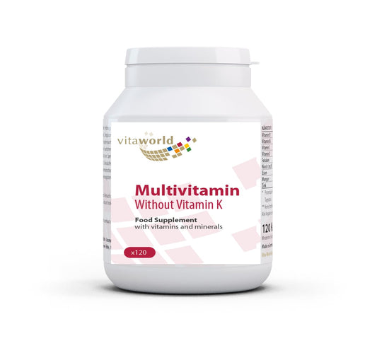 Vita World Multivitamin A-Z Without Vitamin K 120 Capsules Made in Germany