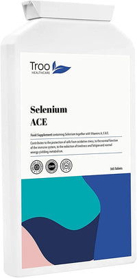 Troo Health Care Selenium ACE 365 Tablets - Daily Supplement with Vitamins A, C & E - Antioxidant Immune Support - UK Manufactured to GMP Standards