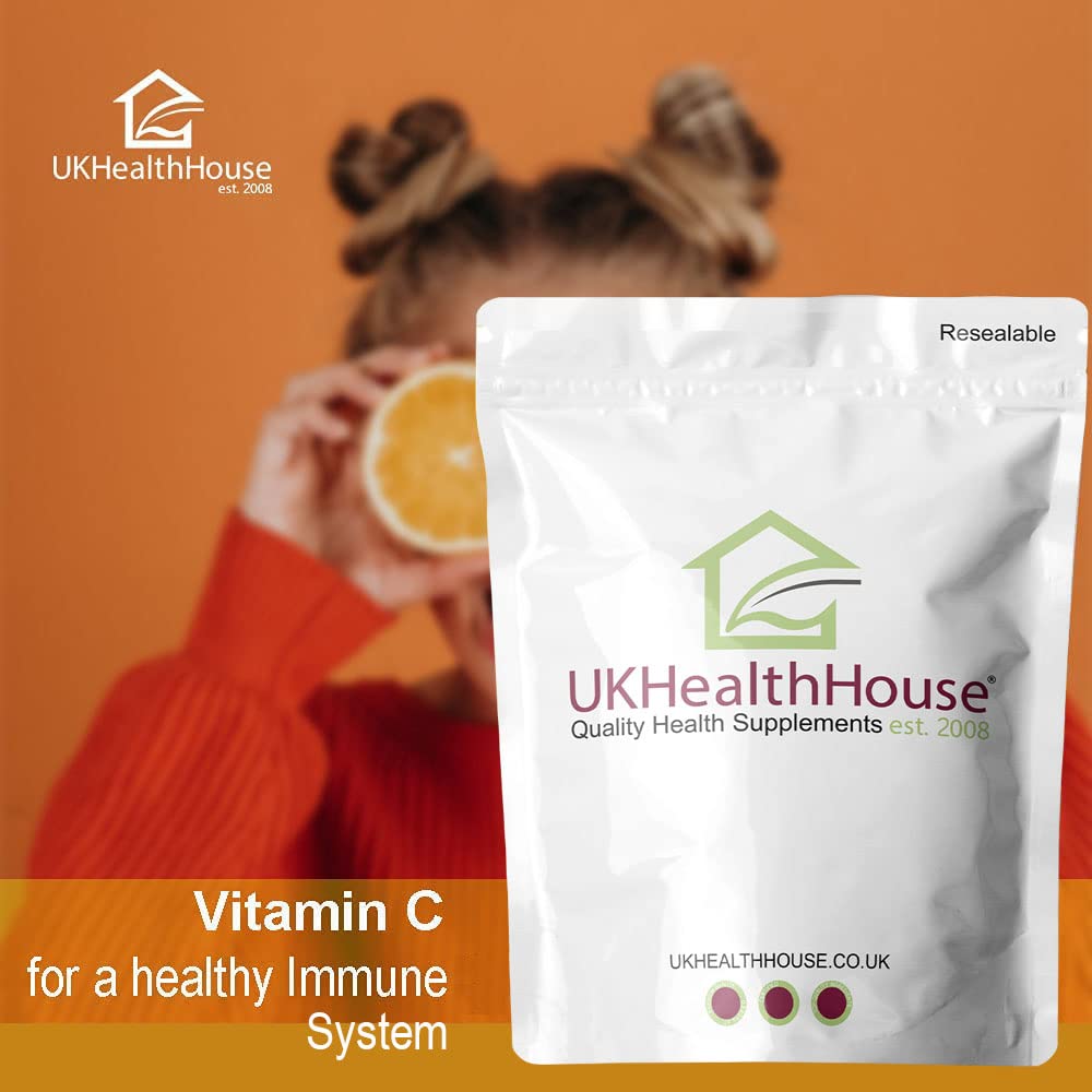 UKHealthHouse Vitamin C Tablets 500mg x 120 - Vegan, High Strength, Immune System Support, Reduction in Tiredness & Fatigue, Skin, Bone, Teeth Health