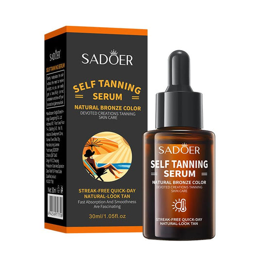 ISBEAUSOLS Self Tanning Serum - Natural Bronze Color Tanning Serum for Body & Face
