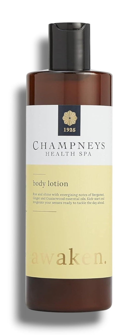 Generic Champney Awaken Body Lotion - Bergamot, Ginger and Guaiacwood Essential Oils | Kick Start And Invigorate Your Senses Ready to Tackle The Day Ahead | 350mL