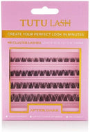 TUTU LASH After Dark Black Cluster Lashes – 48 DIY Individual Lash Clusters – 8mm, 10mm, 12mm & 14mm – Clear Band – Lightweight Reusable False Eyelashes – Glamorous Look