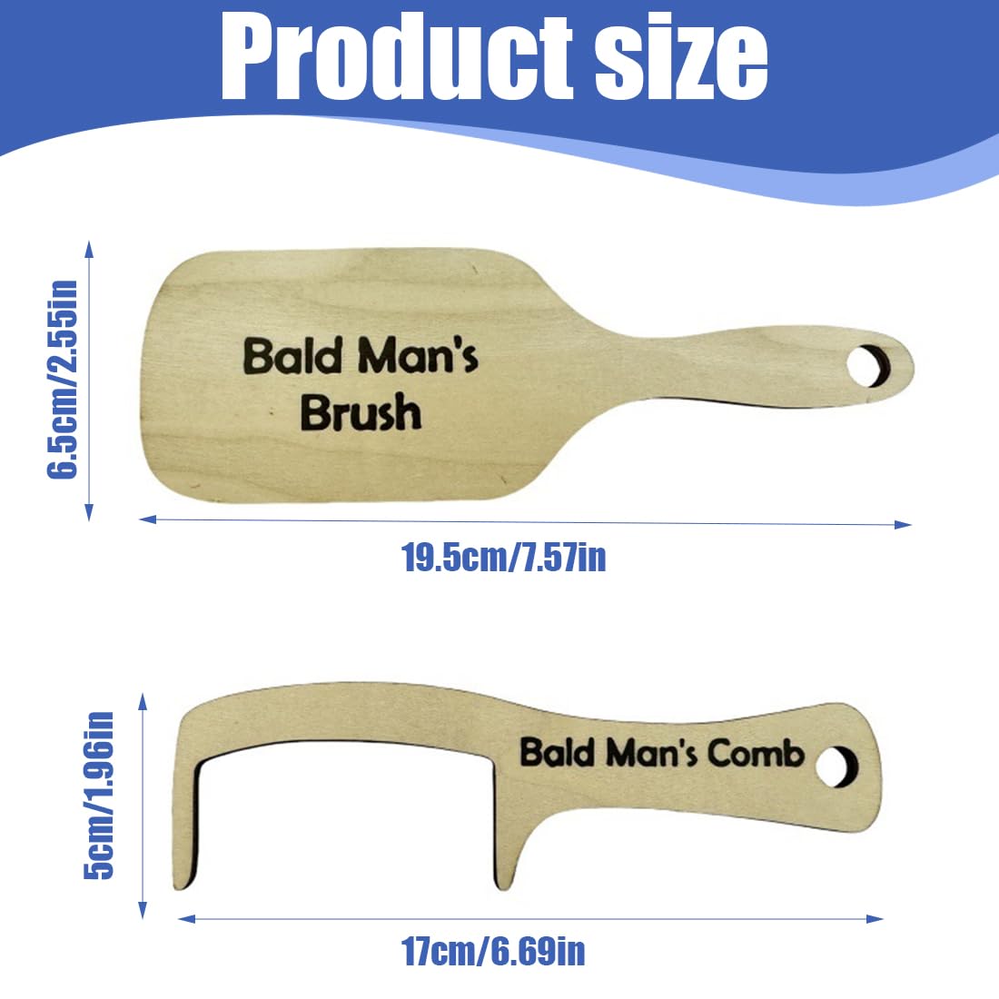 XUKZIMA 2 Pcs Bald Man Comb Joke Funny Hairless Combing Brush Gag Gifts for Men Humorous Toothless Combs Blad Mans Brush for Trick Friends Gift