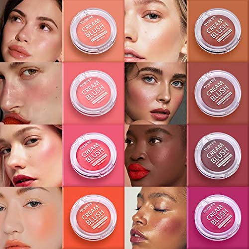 Phoera PHOERA Makeup Face Cheek Blush Cream Matte Blusher Super blend-able Sweat-Resistant Pressed Foundation Non_Greasy Palette AQUAPURITY (102 PEACH)