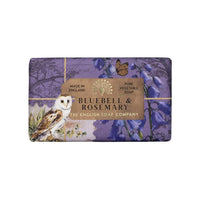 The English Soap Company Anniversary Bluebell and Rosemary Soap - Luxury Shea Butter Bar - Floral Bluebell Scent, Moisturising, Vegan Friendly, Recyclable Gift Soap, Made in England 190g