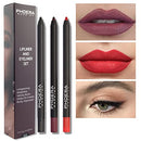 Phoera AQUAPURITY PHOERA® Lip Liner and Eye Liner 3Pcs Set, Long Lasting Eyeliner Pencil, Matte Lip Liner Pencil Set, Easy To Colour, Waterproof Shaping Lip Liner Set for Women and Girls (K03)