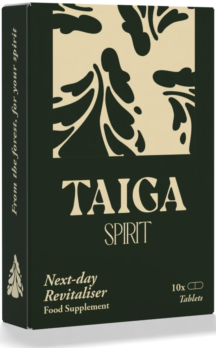 Taiga Spirit | Lignin, Glycine and Vitamin B1 (Support Body’s Natural Recovery Process After Drinking) | Food Supplement | Vegan | 10 Tablets (5 doses)
