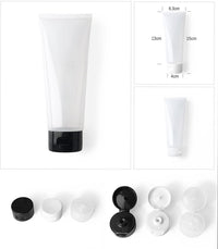 Aspire 4 Pack 3.4 OZ/100 ML Empty Squeeze Tubes Cosmetic Containers with Flip-top Cap-Black