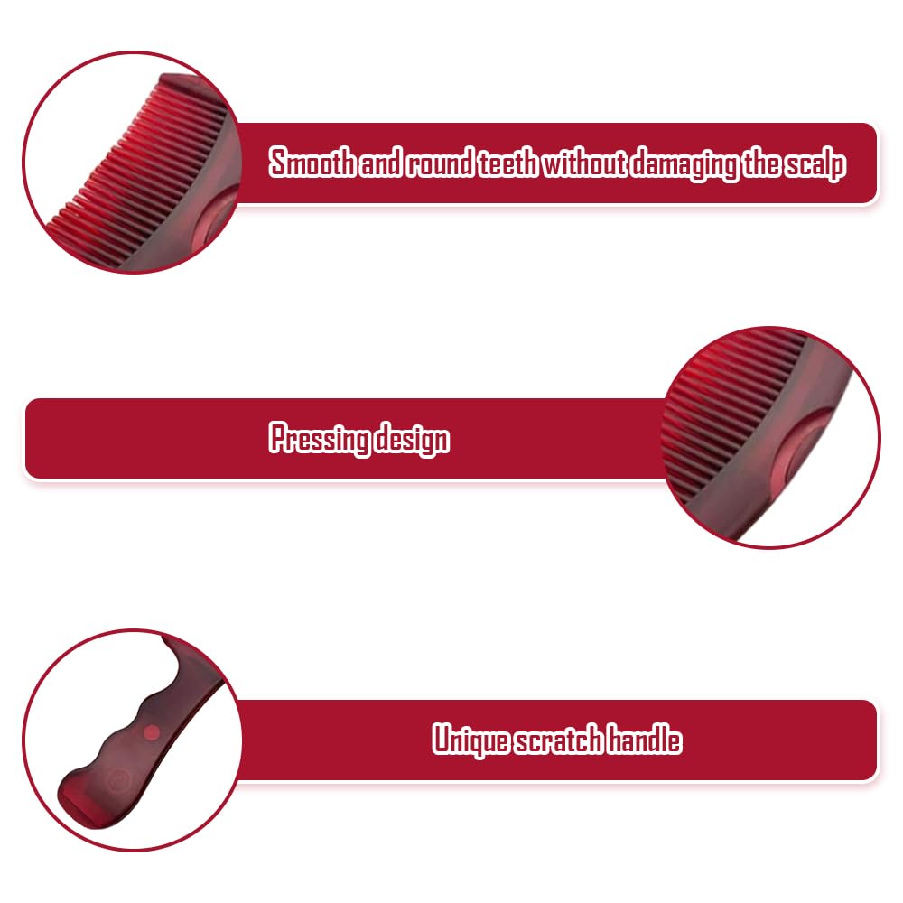 AKSIQIOL Dandruff & Scalp Detox Comb, Dandruff Comb，Energy Massage Comb for Scalp Itching, Oil, & Dirt Removal, Hollow Tooth Design for Men & Women (Reddish Brown)