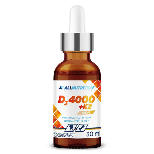 ALLNUTRITION Vitamin D3 4000+K2 Drops Liquid Dietary Supplement -Vitamin D3 & K2-500 Servings - Vitamin d3 and k2 high Strength - Vegan Vitamin D3 & K2 Vitamin Supplements - 30ml