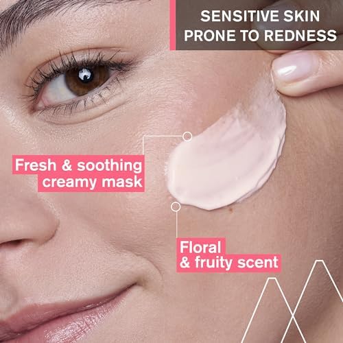 Uriage Roséliane Anti-Redness Face Mask 40ml - Soothes Sensitive Skin Prone to Redness - Creamy Moisturizing Mask With Ginseng - Long-Lasting Comfort - Floral Scent - Non-Comedogenic