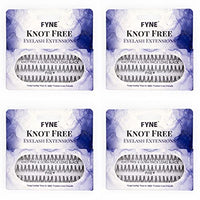 FYNE - KNOT FREE Individual Eyelashes - 240 Pcs, 12mm Long Ultra Thick, Single Pack | Individual lashes, Eyelash Extensions, Natural Look | Volume Cluster Lashes | Premium False Lash Cluster
