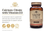 Solgar Calcium Citrate with Vitamin D3 Tablets - Pack of 60 - Healthy Bones & Teeth - High Potency Formula - Gluten Free
