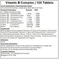 Vitamin B Complex 120 Tablets | Combination of 8 B-Vitamins