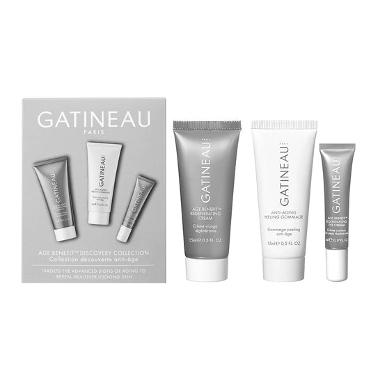 Gatineau - Age Benefit Discovery Collection - Face Cream, Peeling Exfoliator & Eye Cream, Travel or Trial Gift Set