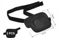 Siganorpy 2Pcs 3D Eye Patches for Left and Right Adults Adjustable Eye Adjustable Medical Eyepatch for Lazy Eye Large Black (Left Eye)