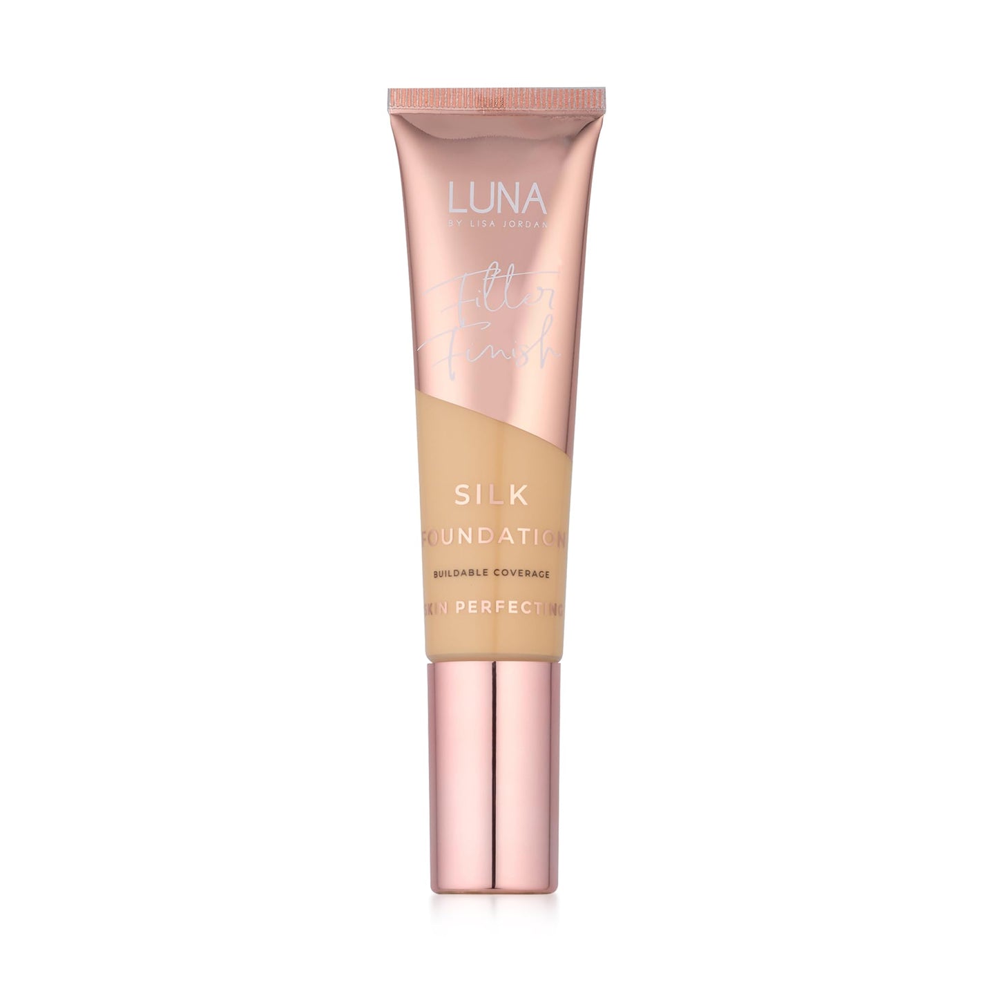 LUNA BY LISA JORDAN LUNA Silk Foundation in LIGHT PLUS Shade - Contains Hyaluronic Acid, Vitamin C & A, Aloe Vera, and Shea Butter - Brightening Dewy Foundation Makeup - Hydrating Cream Foundation for Dry Skin
