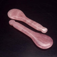 NewL Rose Quartz Jade Roller Real Jade Gua Sha Board Mushroom Massager Face Lifting Tool Facial Guasha Massage Tool (Spoon Shape)